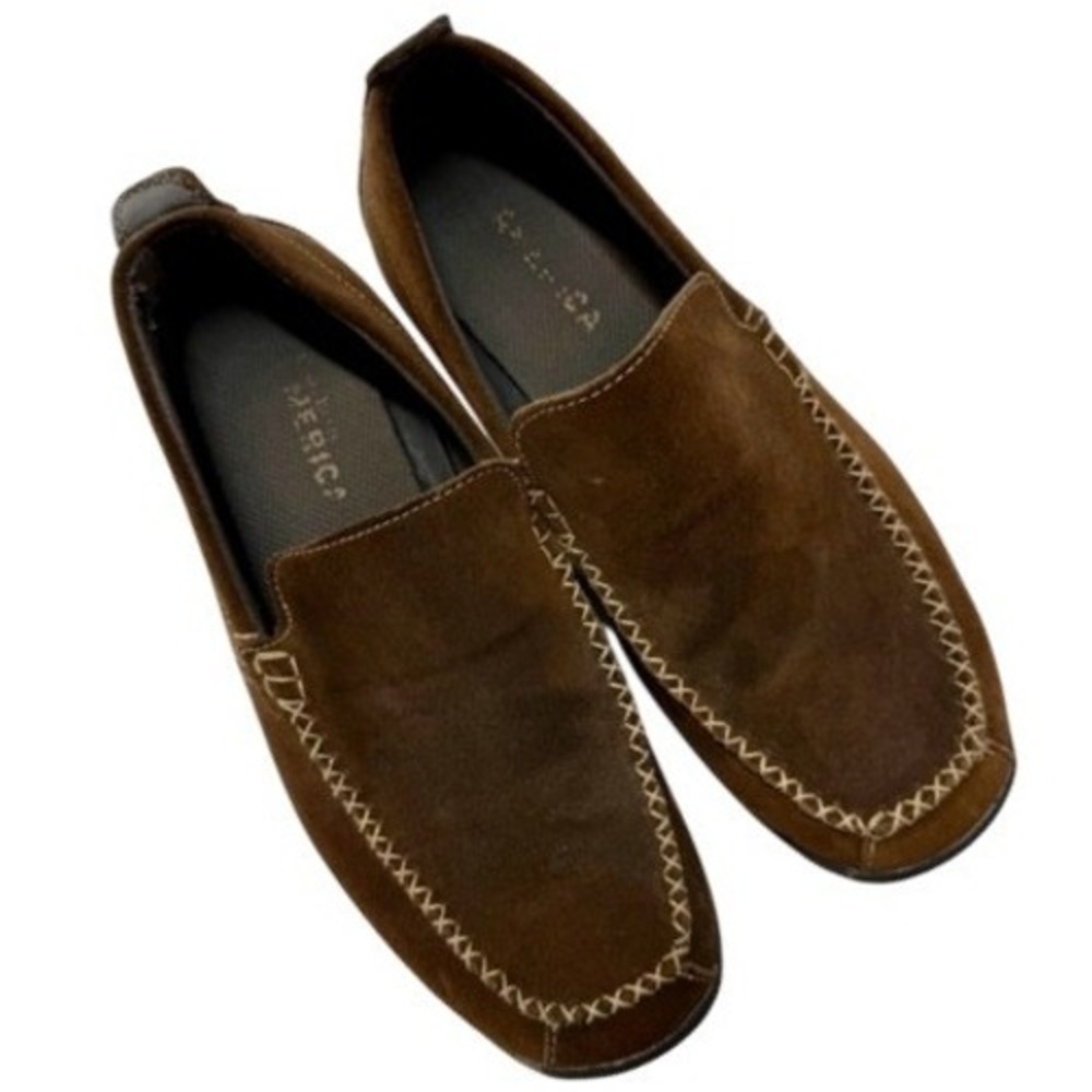 Perry‎ Ellis America Mens Brown Suede Loafer  Lance Style ADQF177A 10 Size 8.5